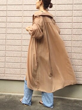 「rps（アールピーエス）のアイテム（シャツワンピース）」を使った、みちるさん（レディース・165cm）の夏コーディネート