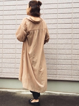 「rps（アールピーエス）のアイテム（シャツワンピース）」を使った、みちるさん（レディース・165cm）の夏コーディネート