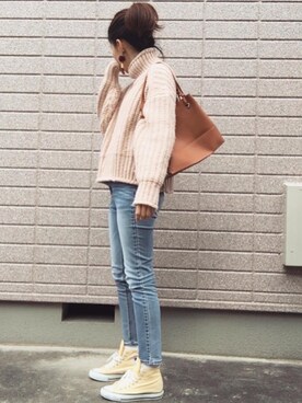 「CONVERSE（コンバース）のALL STAR INHEEL HI/オールスター　インヒール　HI（スニーカー）」を使った、みちるさん（レディース・165cm）の秋コーディネート