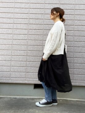 「rps（アールピーエス）のアイテム（シャツワンピース）」を使った、みちるさん（レディース・165cm）の冬コーディネート