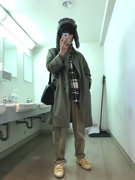 「バーバリー」｜「アイテム（キャップ）」を使った、しょうやんやんさん（メンズ・170cm）の春コーディネート