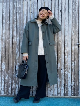 「coca（coca）（コカ）のアイテム（ハンチング/ベレー帽）」を使った、こすぱっしょんゆりえさん（レディース・166cm）の冬コーディネート