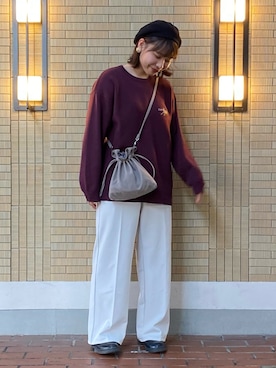 「coca（coca）（コカ）のアイテム（ハンチング/ベレー帽）」を使った、こすぱっしょんゆりえさん（レディース・166cm）の冬コーディネート