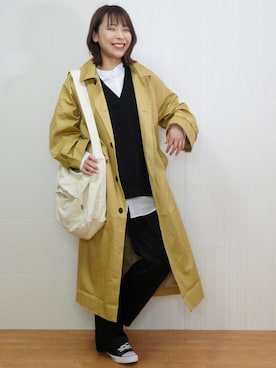 「HOTPING（ホッピン）のアイテム（バッグ）」を使った、こすぱっしょんゆりえさん（レディース・166cm）の冬コーディネート