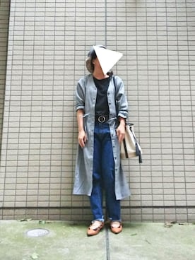 「グレンチェック」｜「アイテム（シャツワンピース）」を使った、parcaさん（レディース・154cm）の秋コーディネート