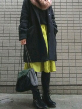 「ファースヌード」｜parcaさん（レディース・154cm）の冬コーディネート