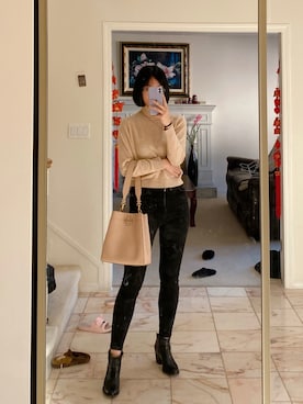 「ALDO（アルド）のアイテム（ブーツ）」を使った、Tomadrobeさん（レディース・165cm）の秋コーディネート