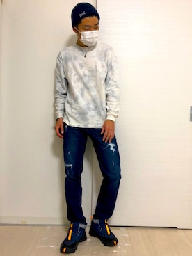 「EDWIN」｜「アイテム（ニットキャップ/ビーニー）」を使った、1ta28さん（メンズ・175cm）の秋コーディネート