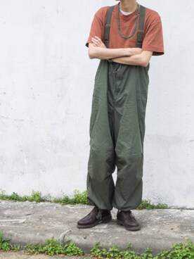 「BEAMS（ビームス）のアイテム（オールインワン・サロペット）」を使った、陈百万さん（メンズ・175cm）の春コーディネート