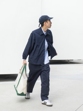 「国潮」｜「アイテム（ジャケット/アウター）」を使った、陈百万さん（メンズ・173cm）の春コーディネート