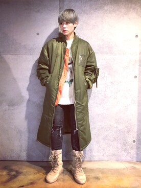 「ADER error（アーダーエラー）のアイテム（ジャケット/アウター）」を使った、Joycechangさん（レディース・163cm）の冬コーディネート