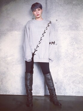 「STYLENANDA（スタイルナンダ）のアイテム（カーディガン/ボレロ）」を使った、Joycechangさん（レディース・163cm）の冬コーディネート