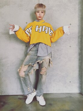 「STYLENANDA（スタイルナンダ）のアイテム（カーディガン/ボレロ）」を使った、Joycechangさん（レディース・163cm）の春コーディネート