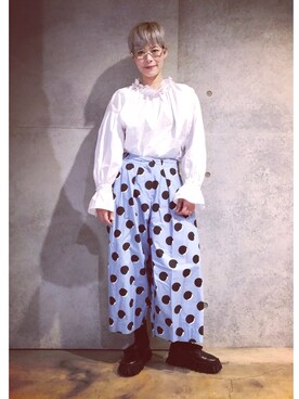 「pushBUTTONのアイテム」を使った、Joycechangさん（レディース・163cm）の春コーディネート