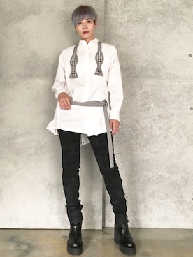 「sacai」｜「アイテム（ブーティ）」を使った、Joycechangさん（レディース・163cm）の春コーディネート