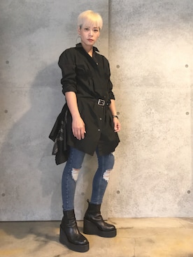 「sacai」｜「アイテム（ブーティ）」を使った、Joycechangさん（レディース・163cm）の夏コーディネート