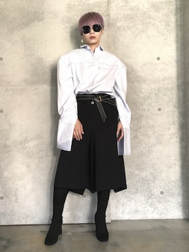 「JUNYA WATANABE COMME des GARCONS（ジュンヤワタナベコムデギャルソン）のアイテム（スカート）」を使った、Joycechangさん（レディース・163cm）の秋コーディネート