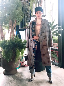 「MSGM（エムエスジーエム）のアイテム（ジャケット/アウター）」を使った、Joycechangさん（レディース・163cm）の春コーディネート