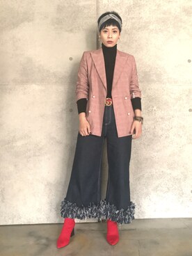 「blazer」｜「アイテム（ブーティ）」を使った、Joycechangさん（レディース・163cm）の春コーディネート