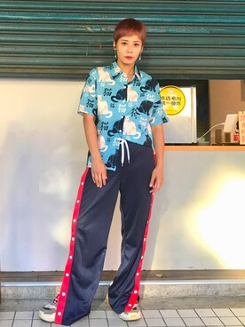 「pattern shirt」｜Joycechangさん（レディース・163cm）の夏コーディネート