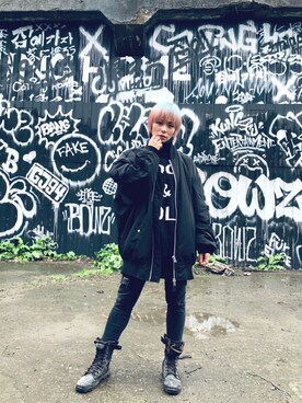「G.V.G.V.（ジーヴィージーヴィー）のアイテム（ナイロンジャケット）」を使った、Joycechangさん（レディース・163cm）の冬コーディネート