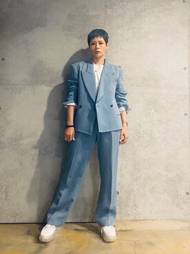 「通勤穿搭」｜「アイテム（スーツジャケット）」を使った、Joycechangさん（レディース・163cm）の夏コーディネート