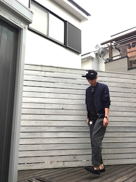 「DOPE（ドープ）のアイテム（帽子）」を使った、たかしんさん（メンズ・173cm）の春コーディネート