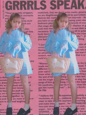 「blue」｜「アイテム（ハンドバッグ）」を使った、MIOさん（レディース・160cm）の冬コーディネート