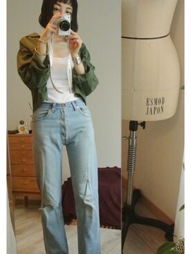 「Re Done（リダン）のアイテム」を使った、nefesさん（レディース・161cm）の秋コーディネート