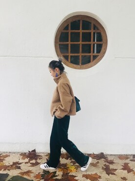 「Mo&Co.（モーアンドコー）のアイテム（パンツ）」を使った、薇薇viviさん（レディース・163cm）の冬コーディネート