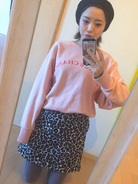 「スウエット」｜「アイテム（ハンチング/ベレー帽）」を使った、marinoさん（レディース・160cm）の冬コーディネート