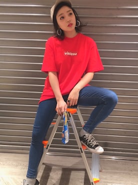 marinoさんの「【ViS×高橋愛】visdesuロゴTシャツ」を使ったコーディネート