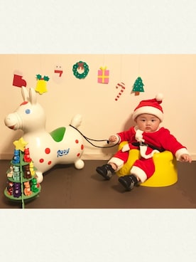 「アイテム（ロンパース、レッド系）」を使った、megmeg29さん（レディース・157cm）の夏コーディネート