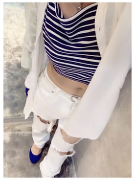 「BACKS（バックス）のアイテム」を使った、루리(RURI)さん（レディース・147cm）の夏コーディネート