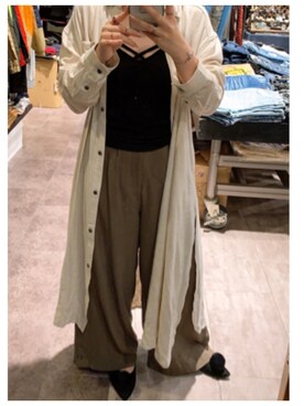 「cookjeansのアイテム（シャツ/ブラウス、ホワイト系）」を使った、루리(RURI)さん（レディース・148cm）の夏コーディネート