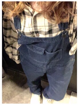 「GU（ジーユー）のアイテム（オールインワン・サロペット、ブルー系）」を使った、루리(RURI)さん（レディース・148cm）の秋コーディネート