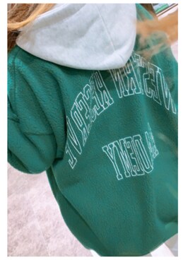 「cook jeansのアイテム（パーカー、グリーン系）」を使った、루리(RURI)さん（レディース・148cm）の春コーディネート