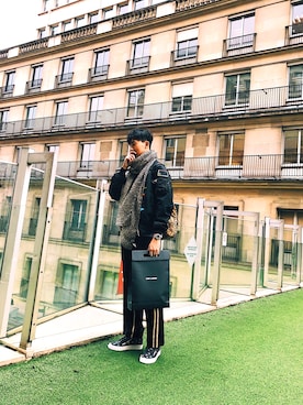 「MARCELO BURLON（マルセロ・バーロン）のアイテム（ブルゾン）」を使った、fashさん（メンズ・185cm）の春コーディネート
