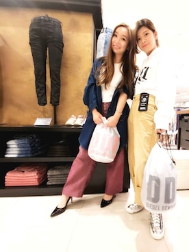 「ベルベットパンツ」｜YUIさん（レディース・160cm）の夏コーディネート