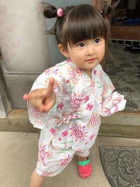 「MIKI HOUSE（ミキハウス）のアイテム（水着/着物・浴衣）」を使った、山本朱美さん（レディース・165cm）の夏コーディネート