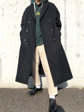 パーカーを使った ダブルコート のメンズ人気ファッションコーディネート Wear