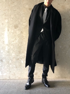 「nano・universe」｜「アイテム（チェスターコート）」を使った、ソラさん（メンズ・174cm）の冬コーディネート