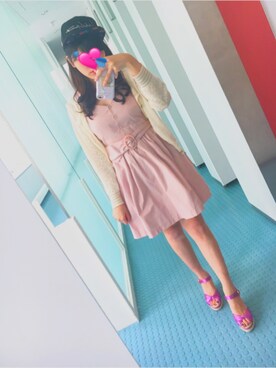 ベルト付タンクワンピースを使った人気ファッションコーディネート Wear