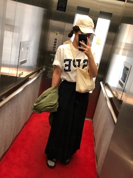 「teva」｜「アイテム（ミリタリージャケット）」を使った、waonwaさん（レディース・153cm）の春コーディネート