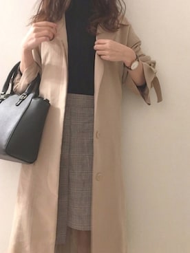 「Daniel Wellington（ダニエルウェリントン）の【Daniel Wellington】レザーバンド３６ＭＭ（アナログ腕時計）」を使った、りりさん（レディース・157cm）の冬コーディネート