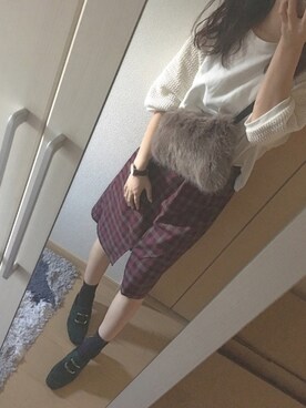 「Daniel Wellington（ダニエルウェリントン）の【Daniel Wellington】レザーバンド３６ＭＭ（アナログ腕時計）」を使った、りりさん（レディース・157cm）の秋コーディネート