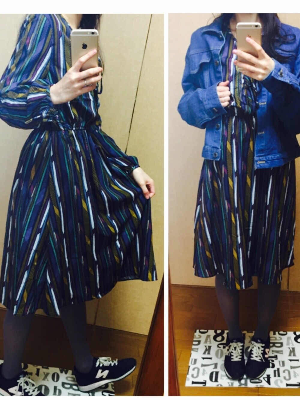 「春コーデ、カジュアル、オトナカジュアル、ワンピース、スニーカー」｜「no brandのアイテム（ワンピース、その他）」を使った、kiichanさん（レディース・159cm）の春コーディネートの1枚目の写真