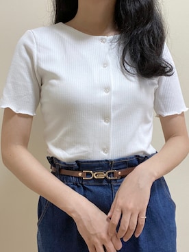 「メロートップス」｜「アイテム（カーディガン/ボレロ）」を使った、ゆりさん（レディース・149cm）の夏コーディネート