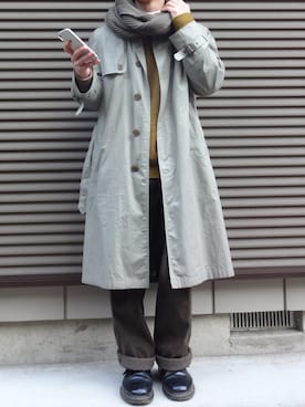 「スヌード」｜「アイテム（トレンチコート）」を使った、moon(むーん)さん（メンズ・163cm）の秋コーディネート