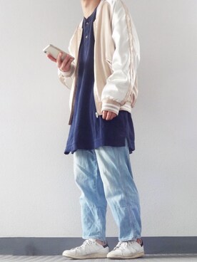「CASPER JOHN AIVER（キャスパージョンアイバー）のアイテム（その他アウター）」を使った、moon(むーん)さん（メンズ・163cm）の春コーディネート